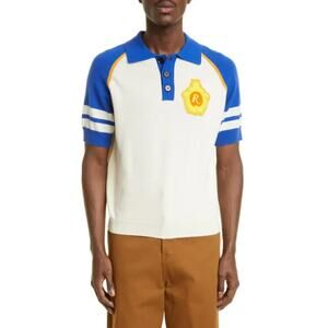 RHUDE Men's Retro Polo Knit Sweater Top Varsity Short Sleeve Size XL Preppy